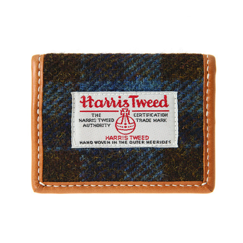 HARRIS TWEED CARD CASE-BLUE